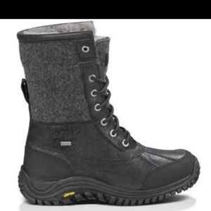 UGG Adirondack II Wool Boots- Waterproof and extreme cold rated, Black/Grey